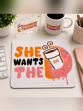 'She Wants The D' Graphic Mousepad - Pink & Orange